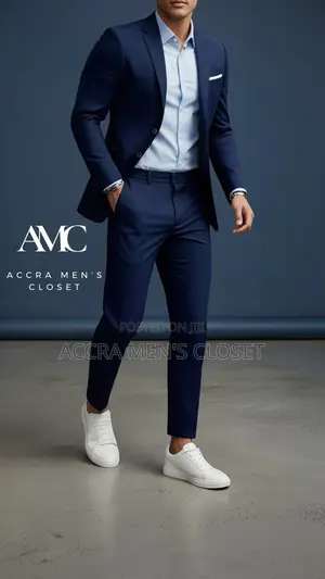 Men’S Slim Fit Navy Blue Suit – 2 Piece Business Smart Casual Suit