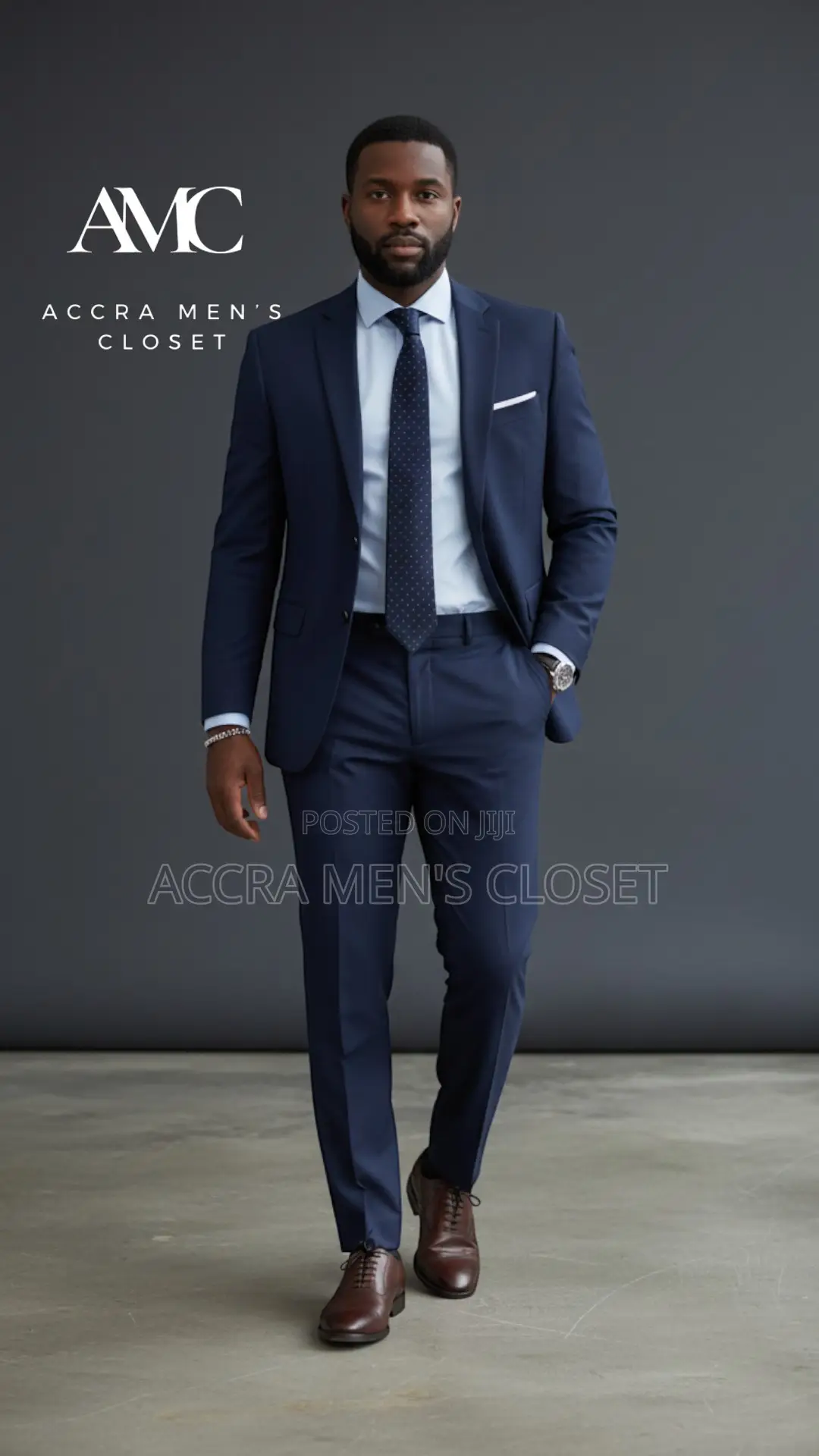 Men’S Slim Fit Navy Blue Suit – 2 Piece Business Smart Casual Suit