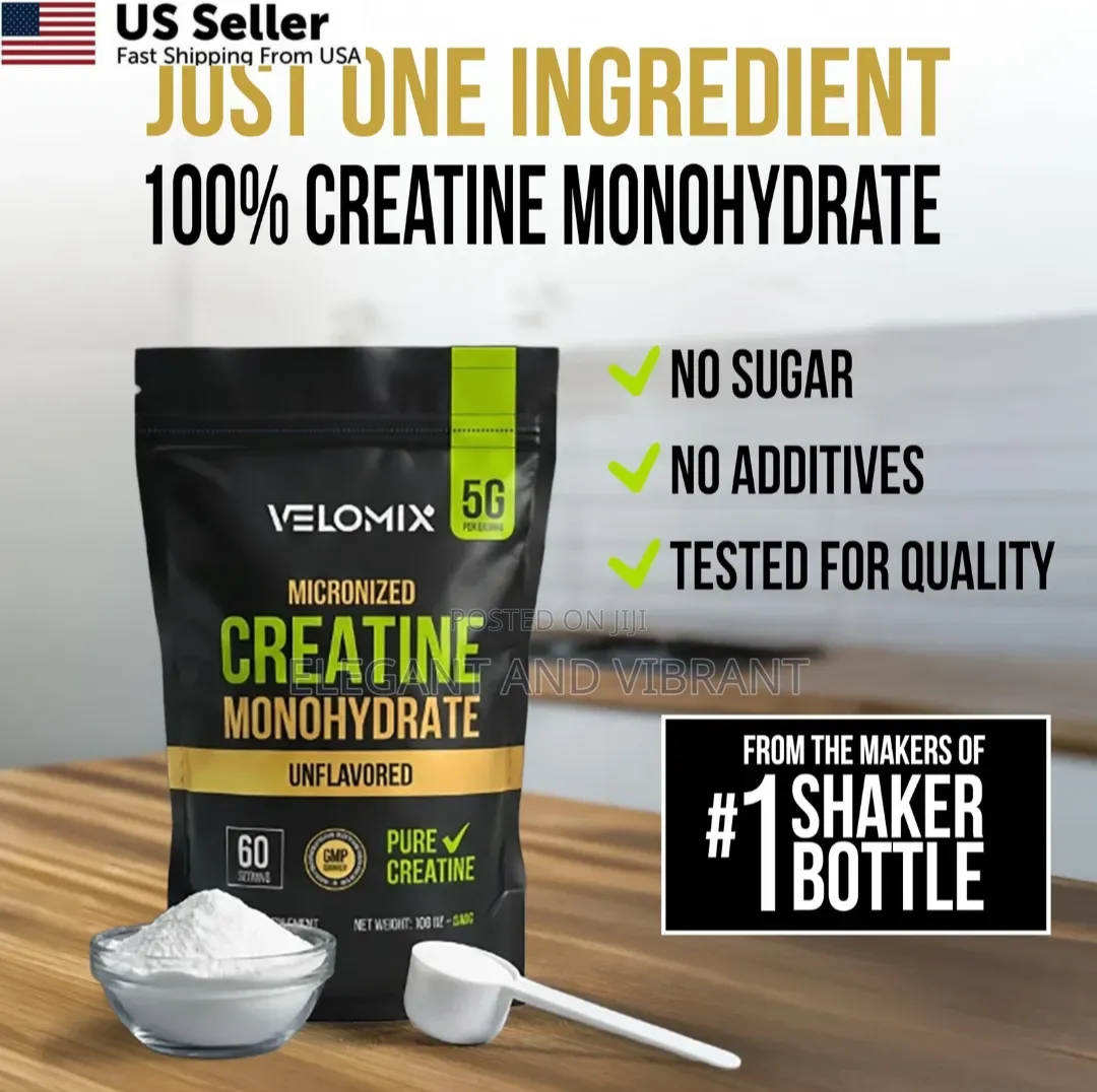 100% Pure Creatine Monohydrate Powder 5g 60 Servings Micronized