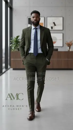 Men’S Slim Fit Olive Suit – 2 Piece Business Smart Casual Suit