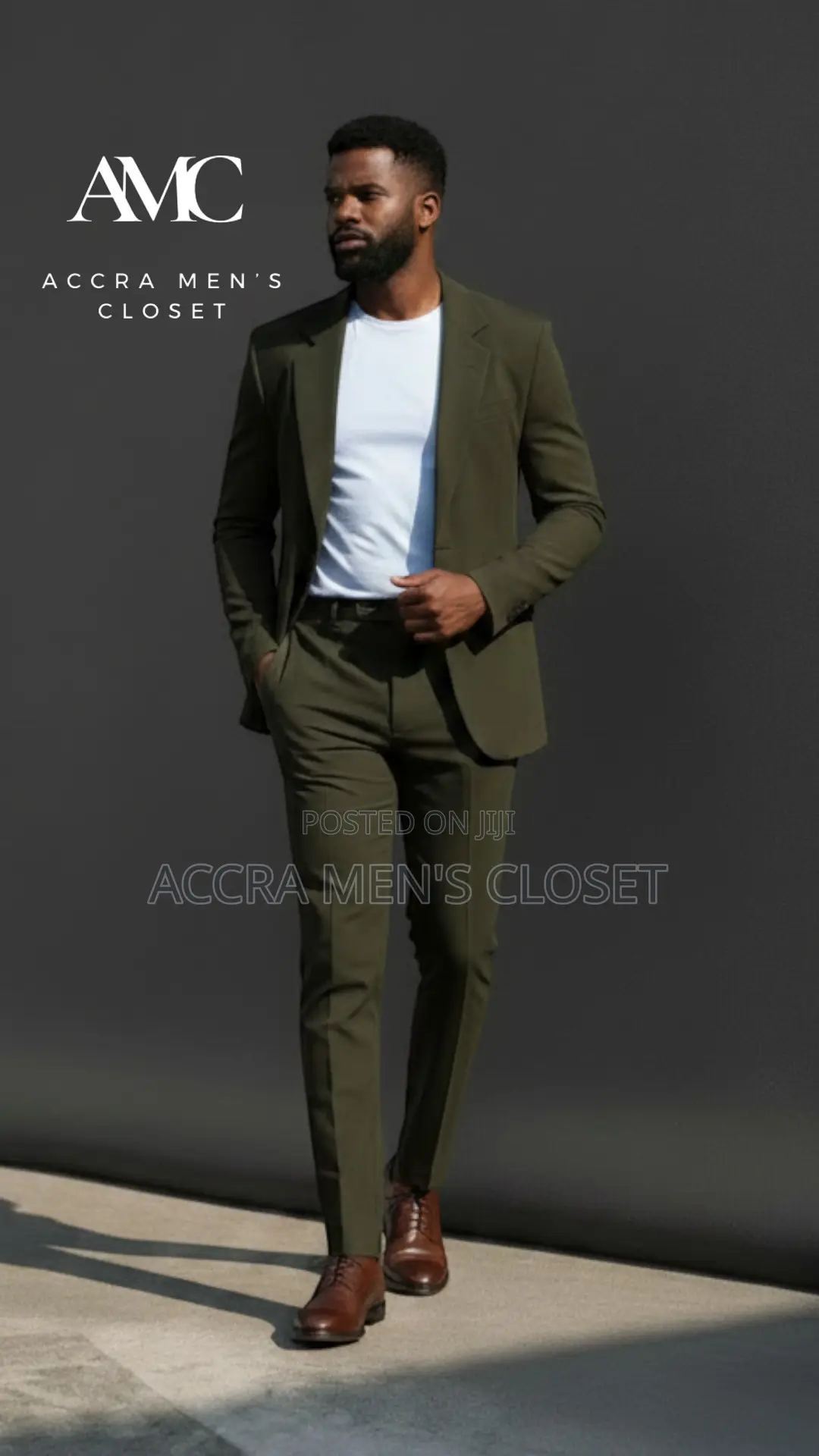 Men’S Slim Fit Olive Suit – 2 Piece Business Smart Casual Suit