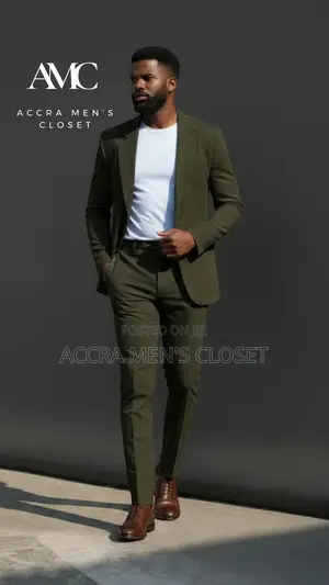 Men’S Slim Fit Olive Suit – 2 Piece Business Smart Casual Suit