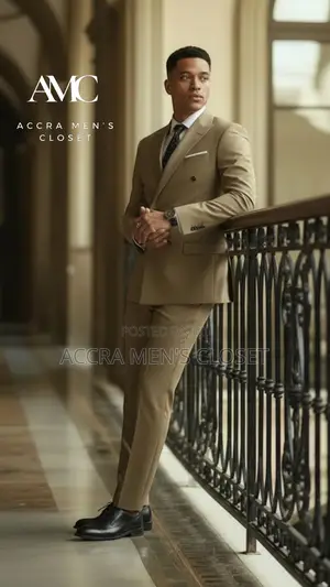 Men’S Camel Double Breasted Suit – 2 Piece Business Event Suit