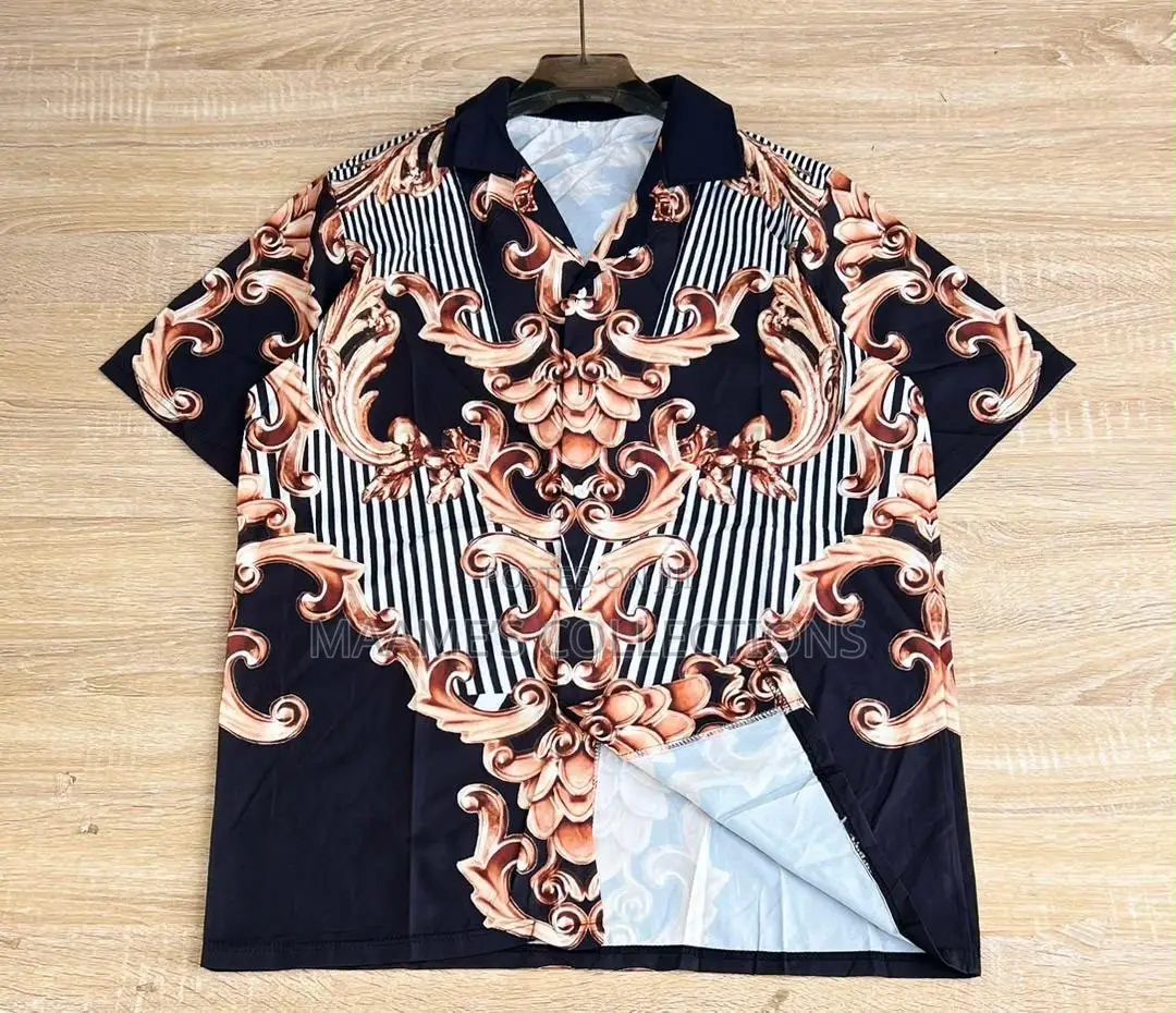 Unisex Cuban Collar Short Sleeve Summer Shirt.