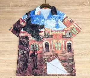 Unisex Cuban Collar Short Sleeve Summer Shirt.