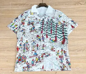 Unisex Cuban Collar Short Sleeve Summer Shirt.