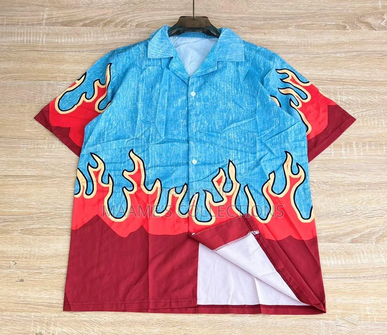 Unisex Cuban Collar Short Sleeve Summer Shirt.