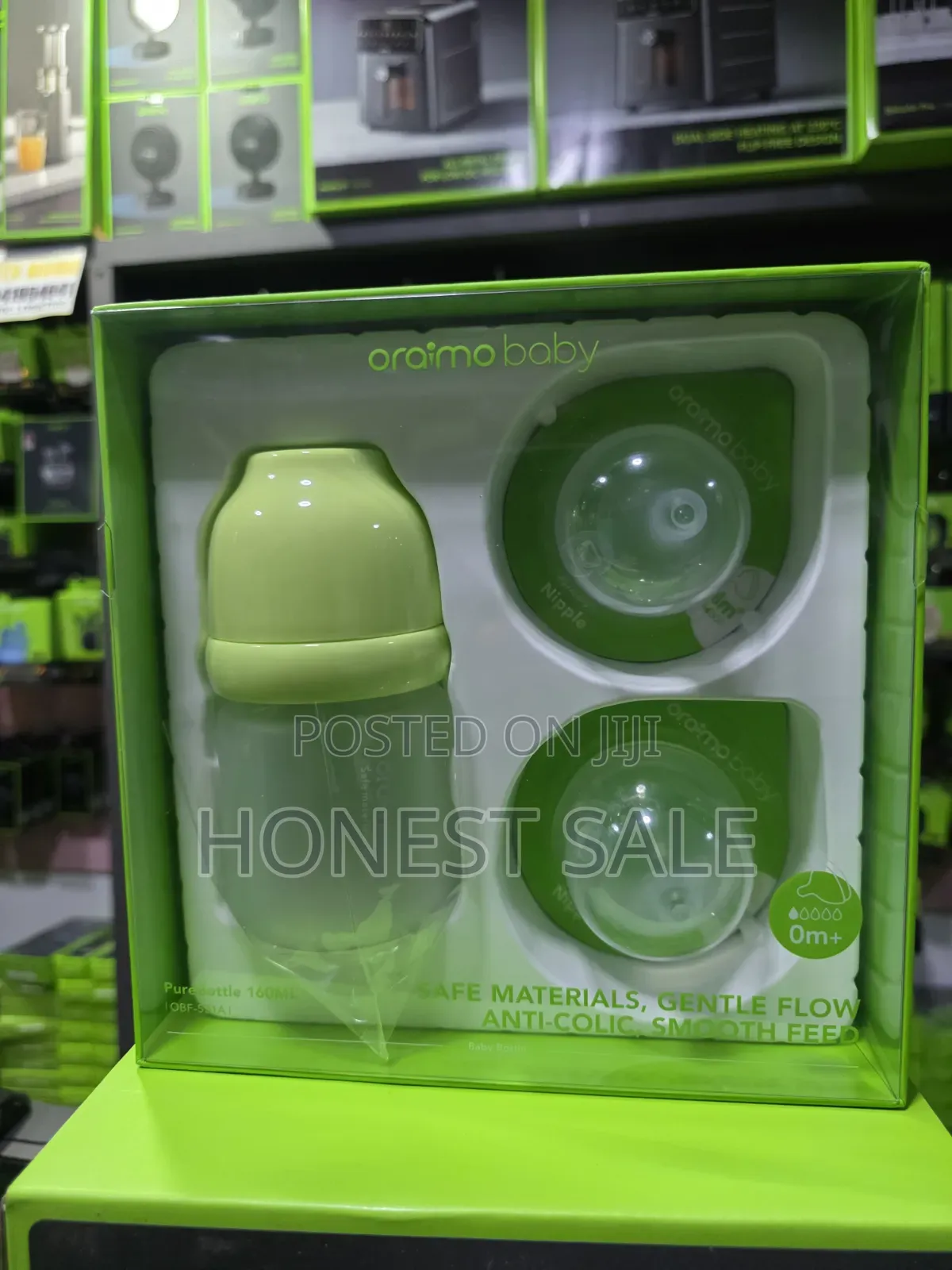 Oraimo Purebottle 160 160ml Anti-Colic Silicone Glass Baby Bottle