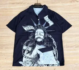 New Men's Vintage Print Short-Sleeve Shirt