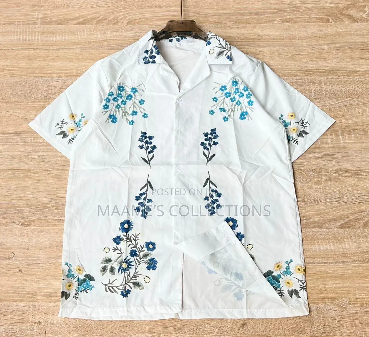 New Men's Vintage Print Short-Sleeve Shirt