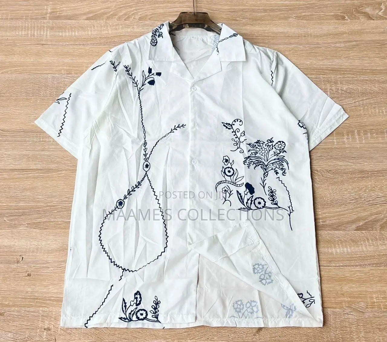 New Men's Vintage Print Short-Sleeve Shirt