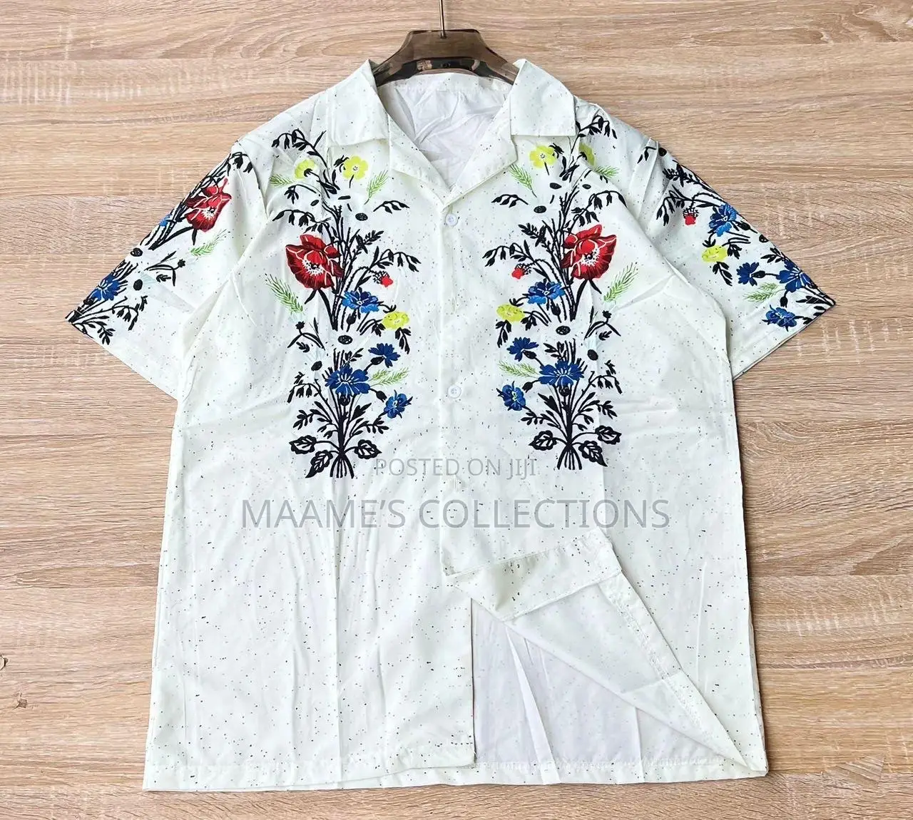 New Men's Vintage Print Short-Sleeve Shirt