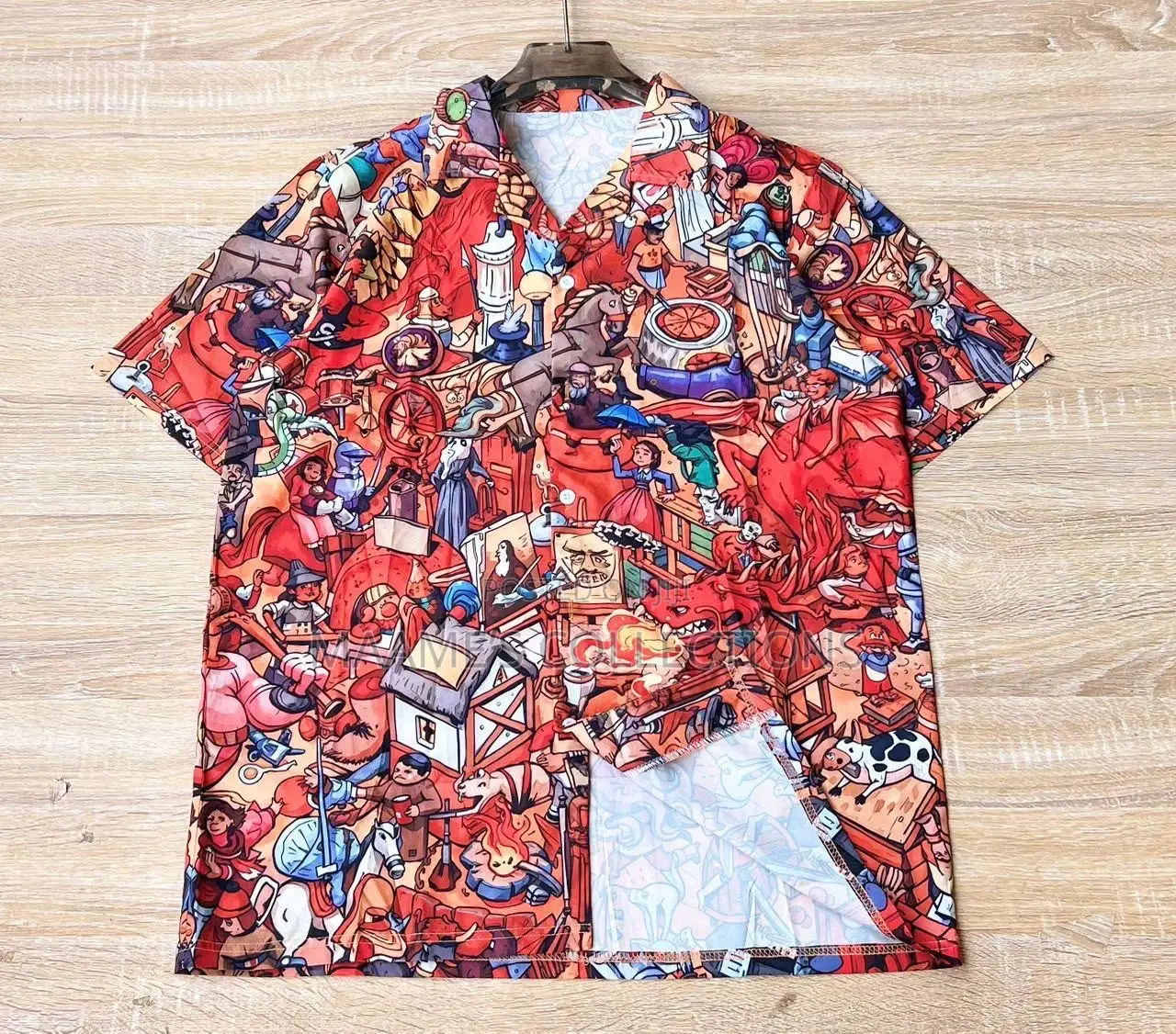 New Men's Vintage Print Short-Sleeve Shirt