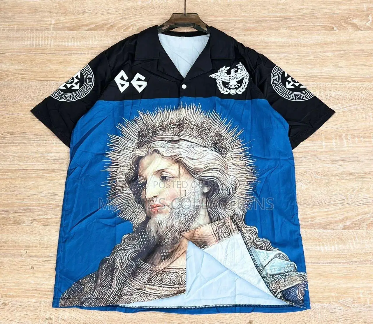 New Men's Vintage Print Short-Sleeve Shirt