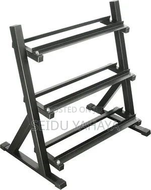 3-Tier -Solid Dumbbell Rack Constructed From Heavy-Duty Steel