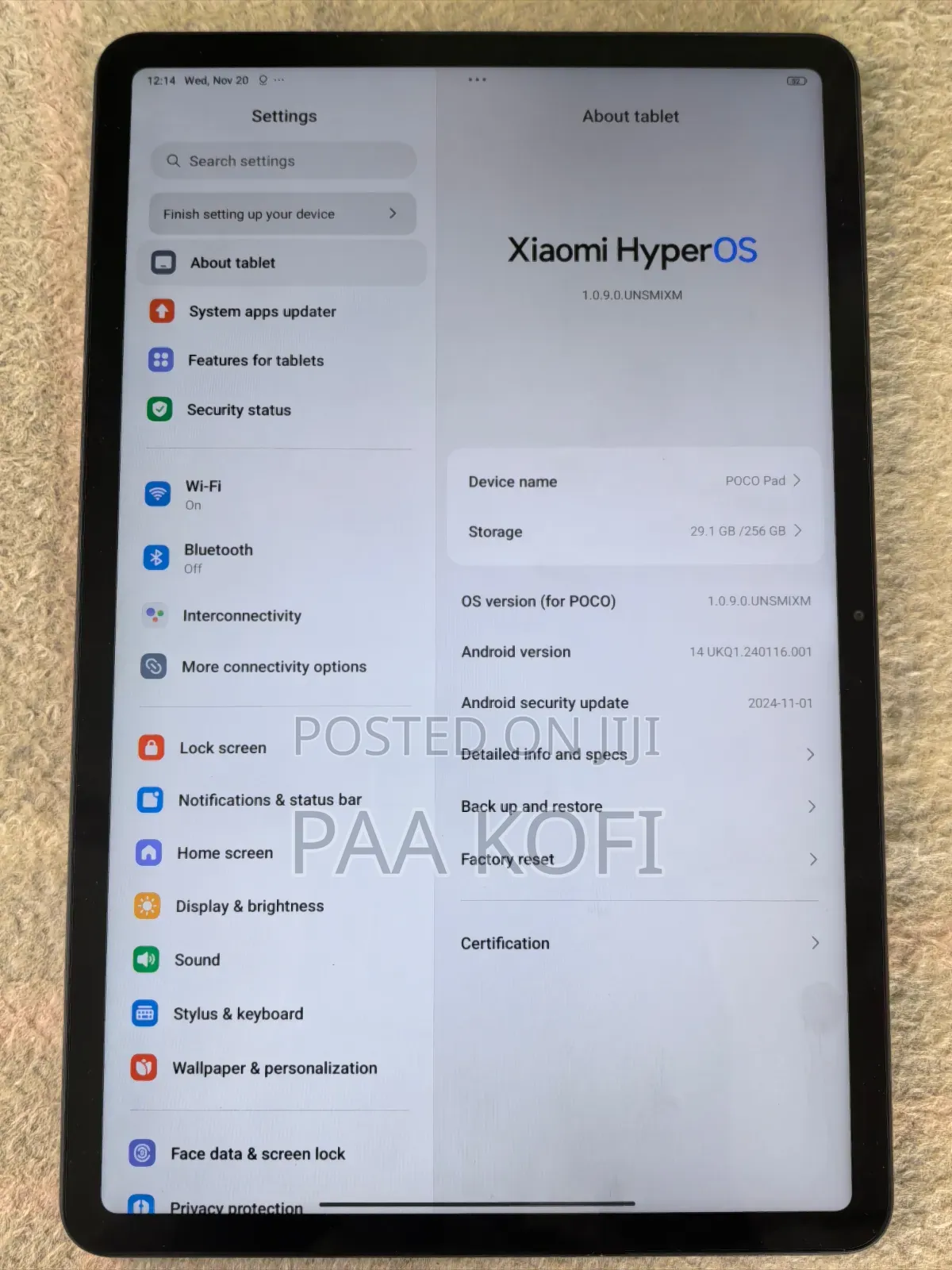 New Xiaomi Poco Pad 256 GB Gray