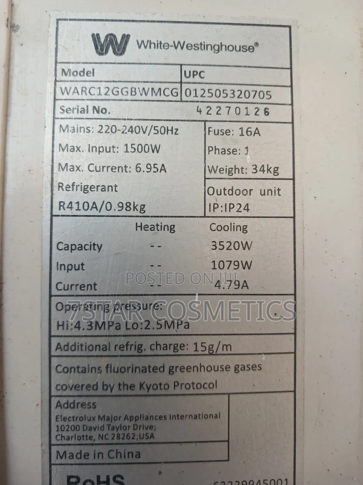 2hp White Westinghouse Ac