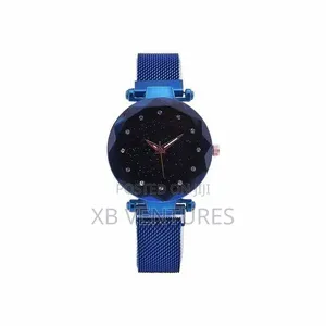 Magnet Buckle Starry Wristwatch Women Watches - Blue