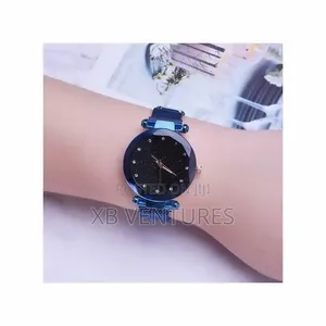Magnet Buckle Starry Wristwatch Women Watches - Blue