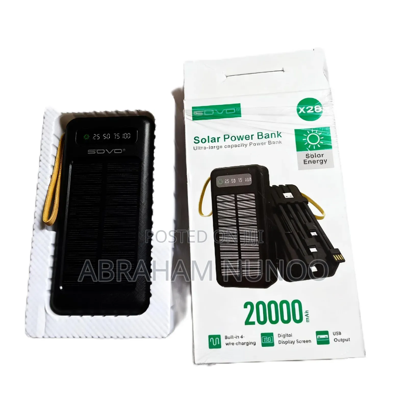 Sovo Solar Power Bank 20000mah Fast Charging Power Bank