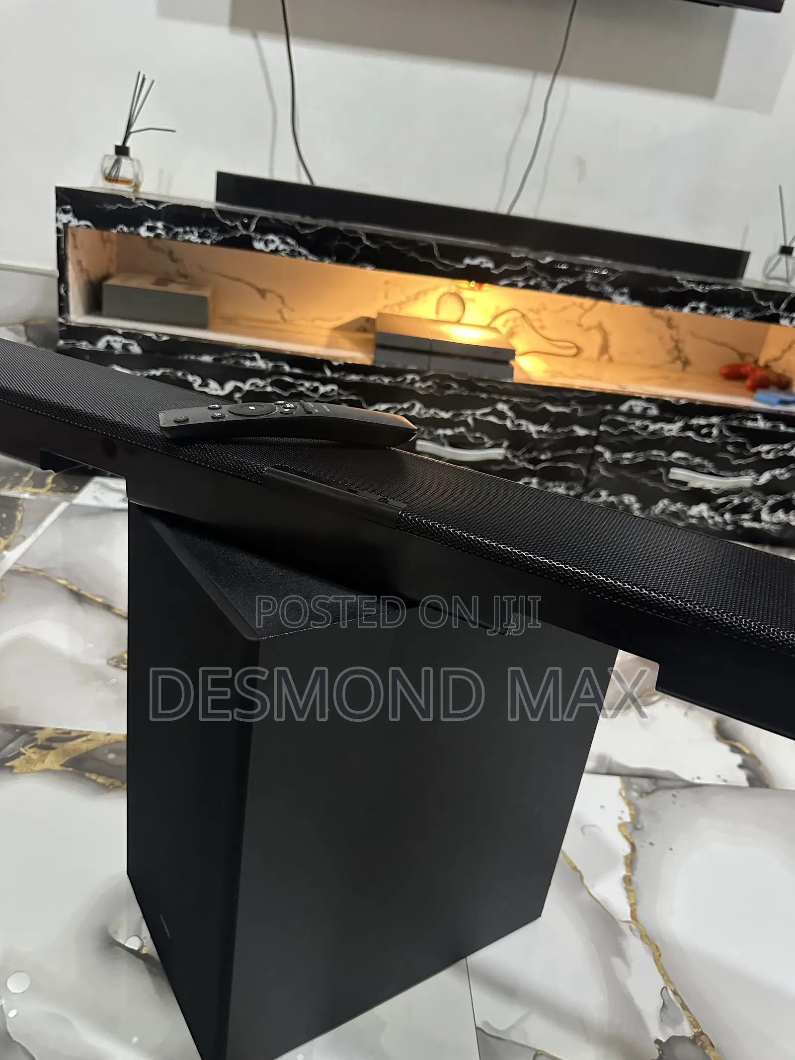 The Samsung A650-Series Soundbar With Wireless Subwoofer and a Remote