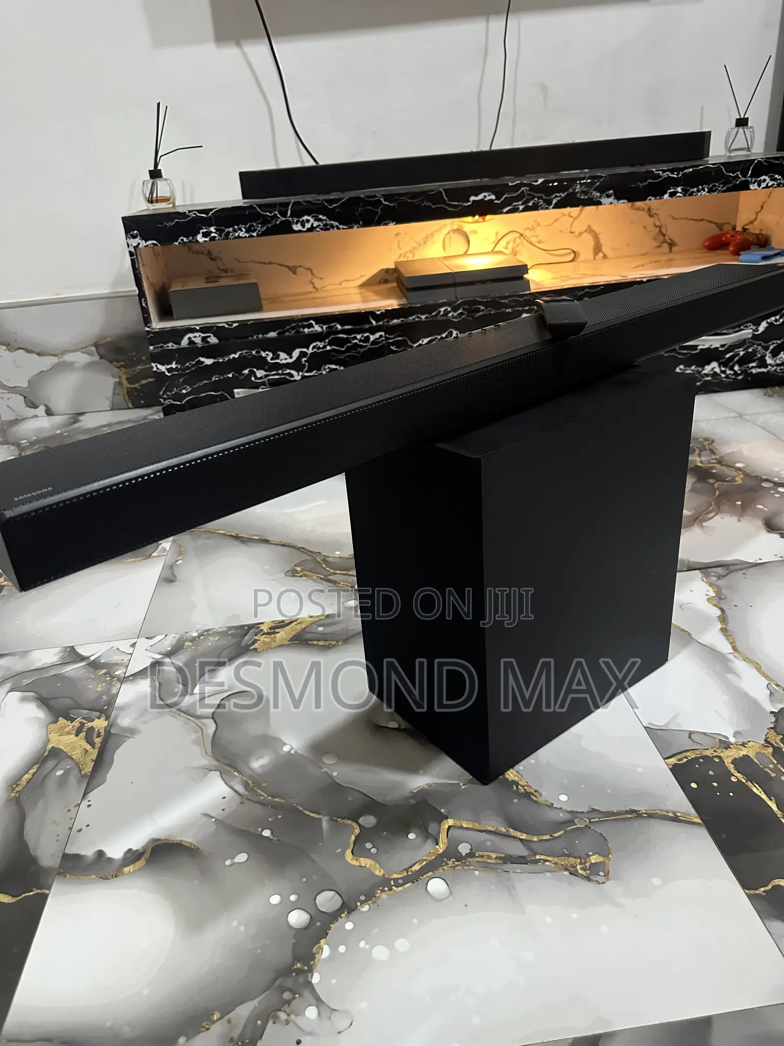 The Samsung A650-Series Soundbar With Wireless Subwoofer and a Remote