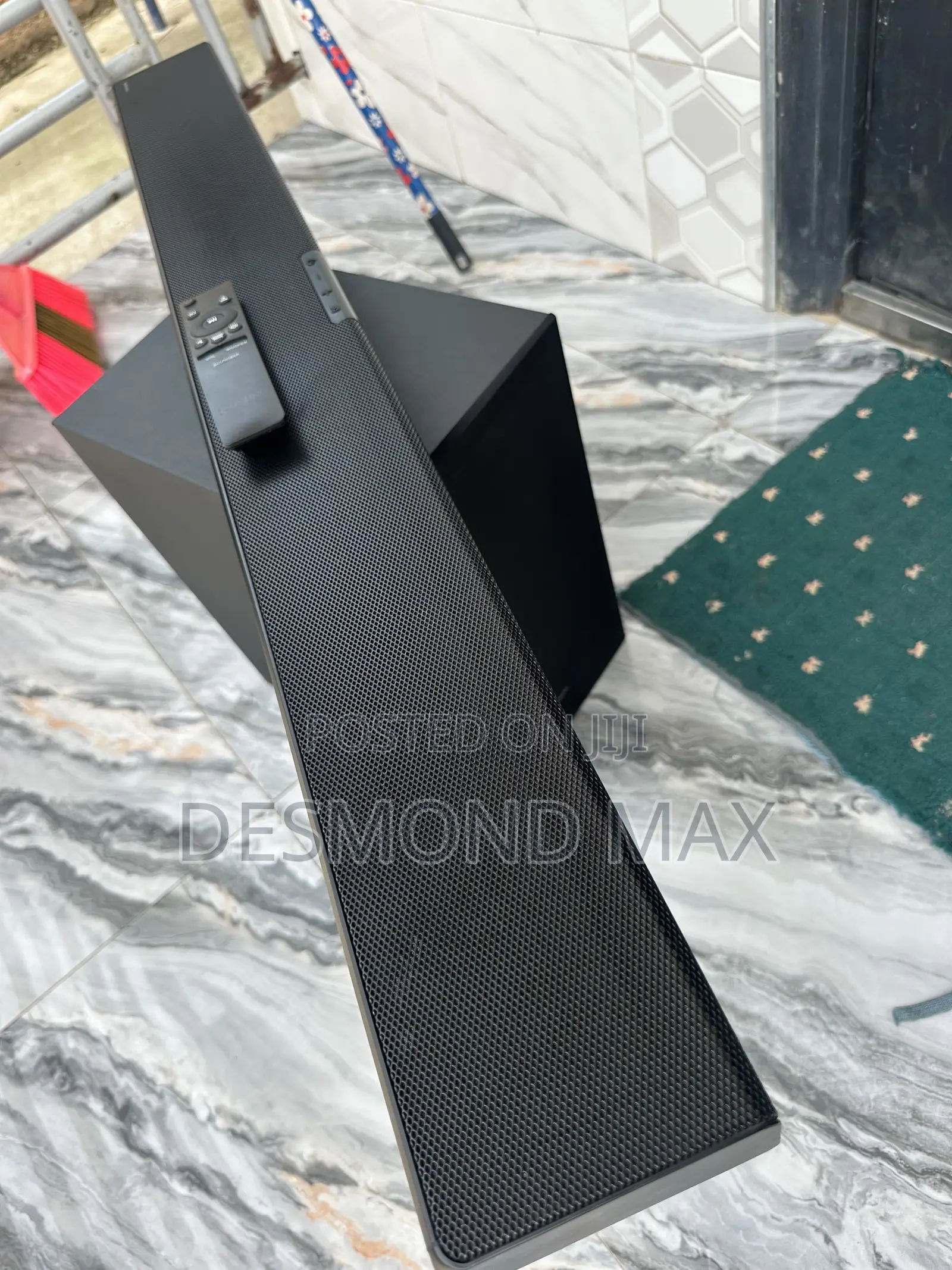 The Samsung A650-Series Soundbar With Wireless Subwoofer and a Remote