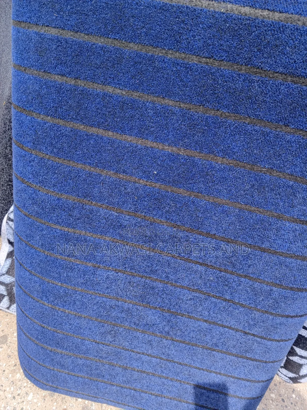 Plain Blue Black Carpet