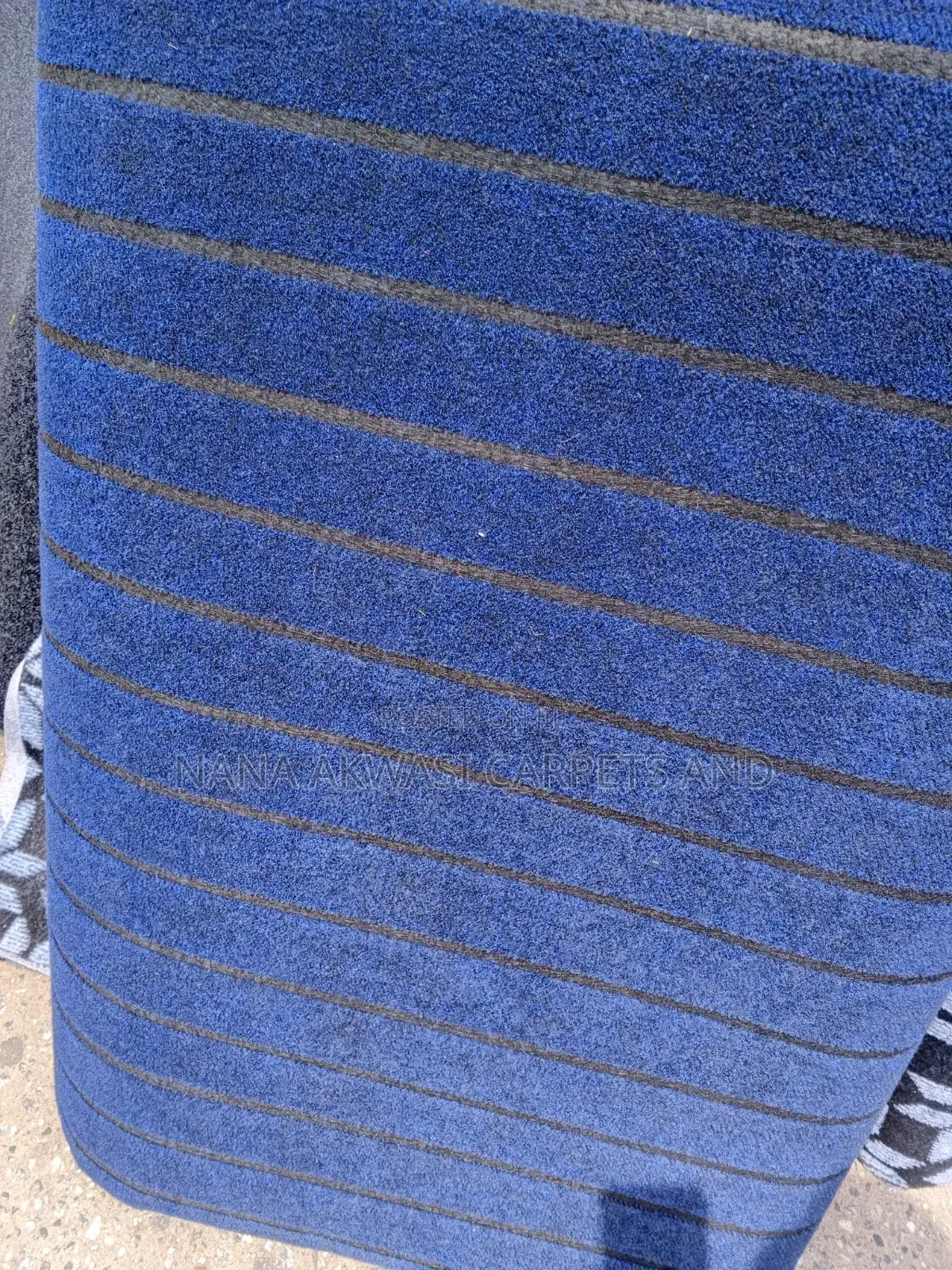Plain Blue Black Carpet