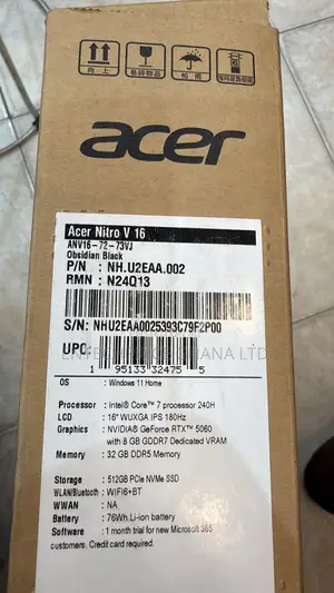 New Laptop Acer Nitro 17 32GB Intel Core 7 SSD 512GB