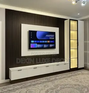 Tv Unit With Fluted Panels
