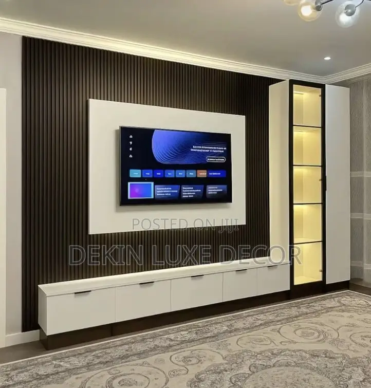 Tv Unit With Fluted Panels