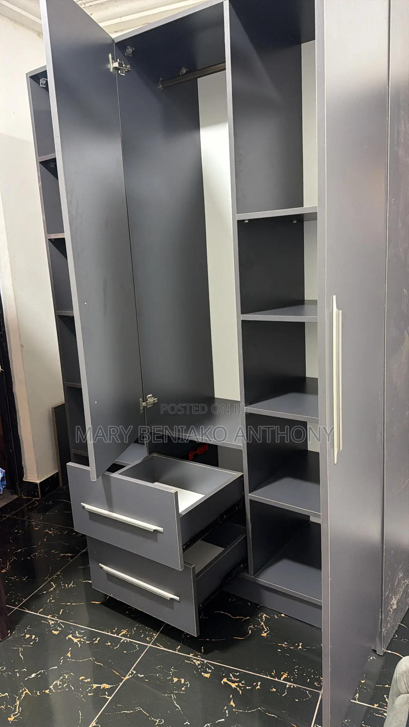 Wardrobe With Two Doors and Shoe Rack