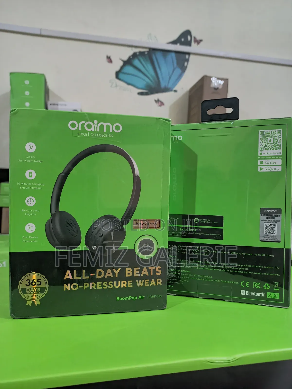 Oraimo Boompop Air Lightweight on-Ear Wireless Headphones