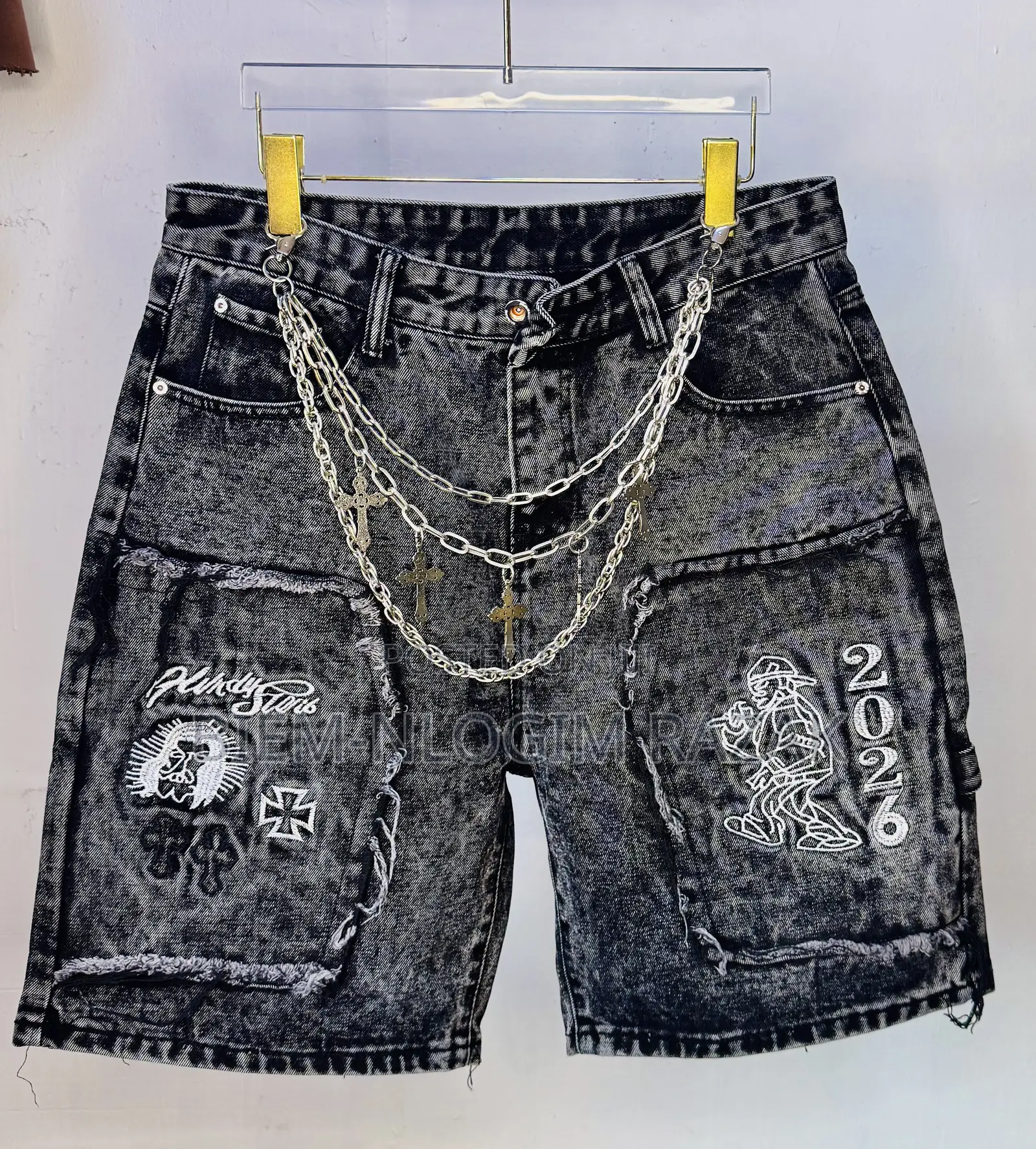 Original Chrome Heart N Nba Jeans Shorts Available in Stock