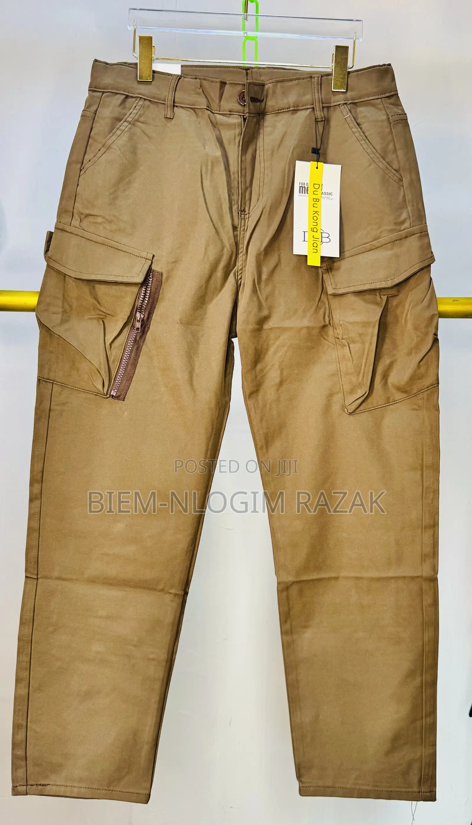 Coffee Color Plain Du Bu Kong Jian N Camouflage Cargo Pants Available
