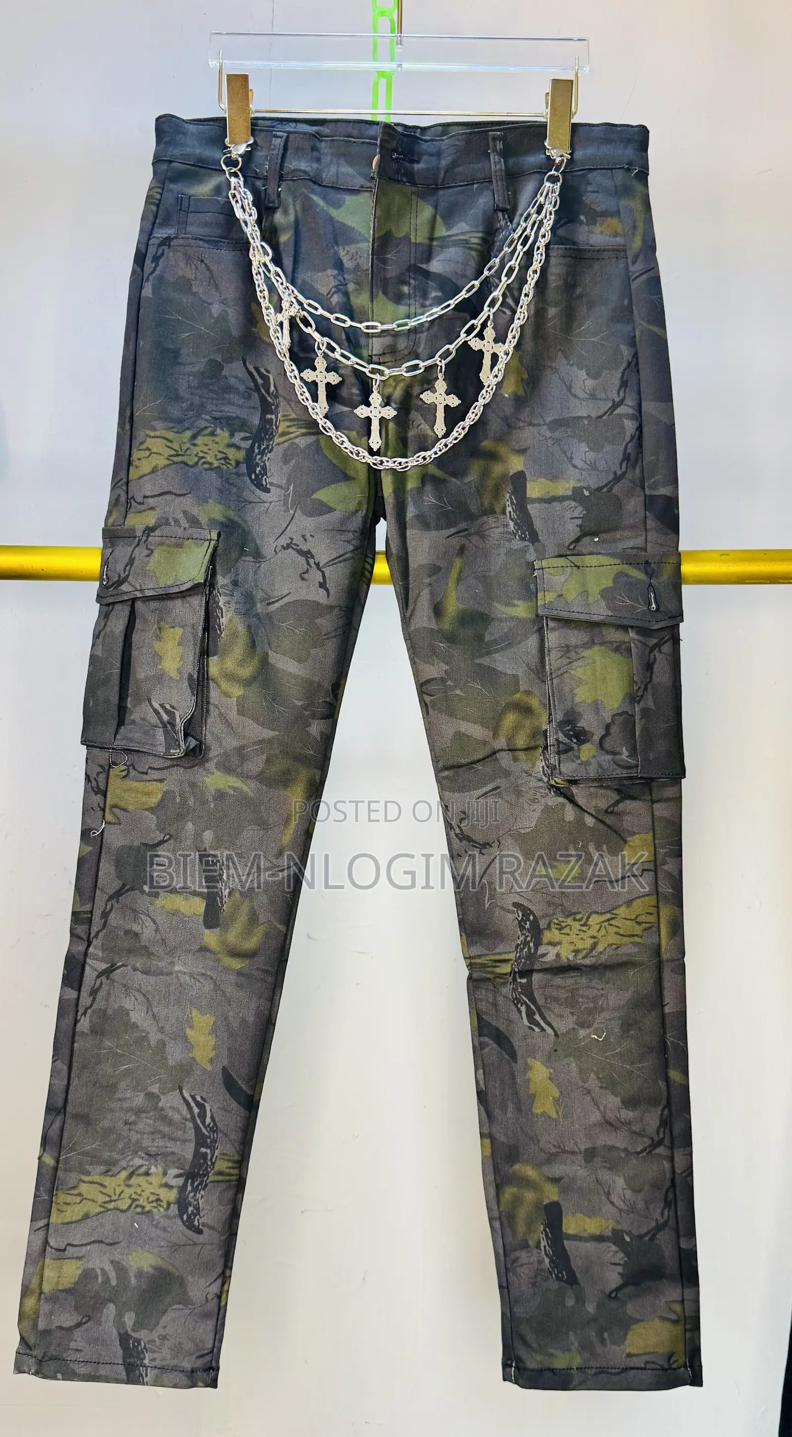 Coffee Color Plain Du Bu Kong Jian N Camouflage Cargo Pants Available