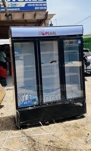 Check Out Pearl PVC-1540-28ab 3 Door Beverage Cooler(Glass Door)