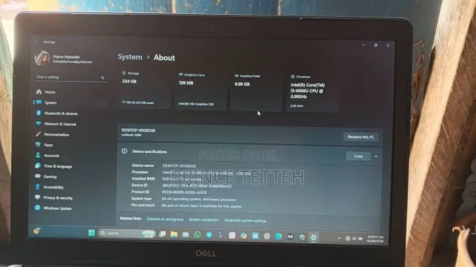 Laptop Dell Latitude 3580 8GB Intel Core i3 SSD 128GB