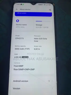 Oppo A54s 128 GB Blue