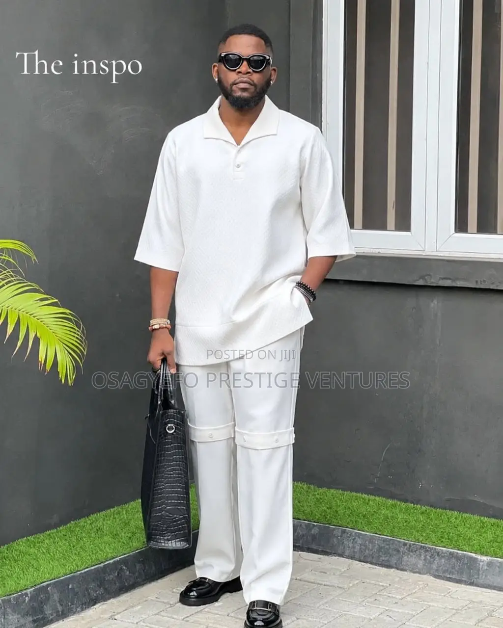 Tasteful and Symmetrical Allwhite All Black 2pc Kaftan