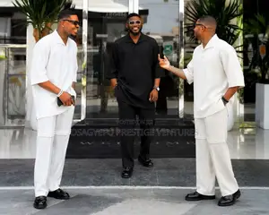 Tasteful and Symmetrical Allwhite All Black 2pc Kaftan