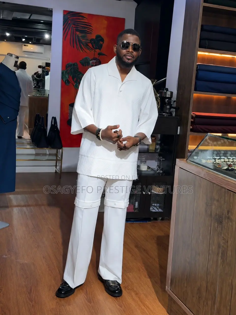Tasteful and Symmetrical Allwhite All Black 2pc Kaftan