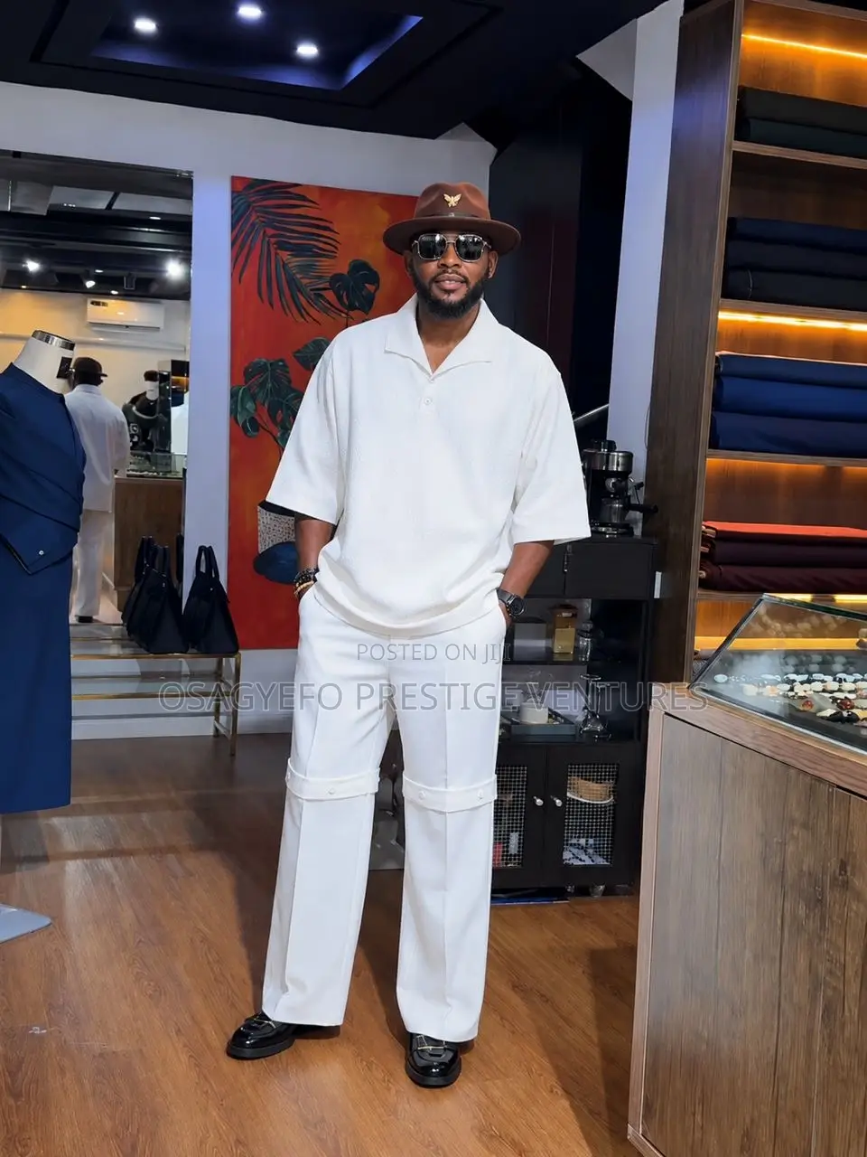 Tasteful and Symmetrical Allwhite All Black 2pc Kaftan