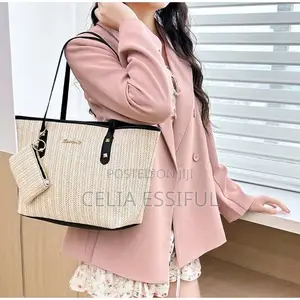 Women’S 2-Piece Straw Style Handbag Set