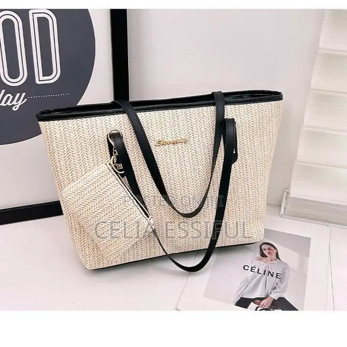 Women’S 2-Piece Straw Style Handbag Set
