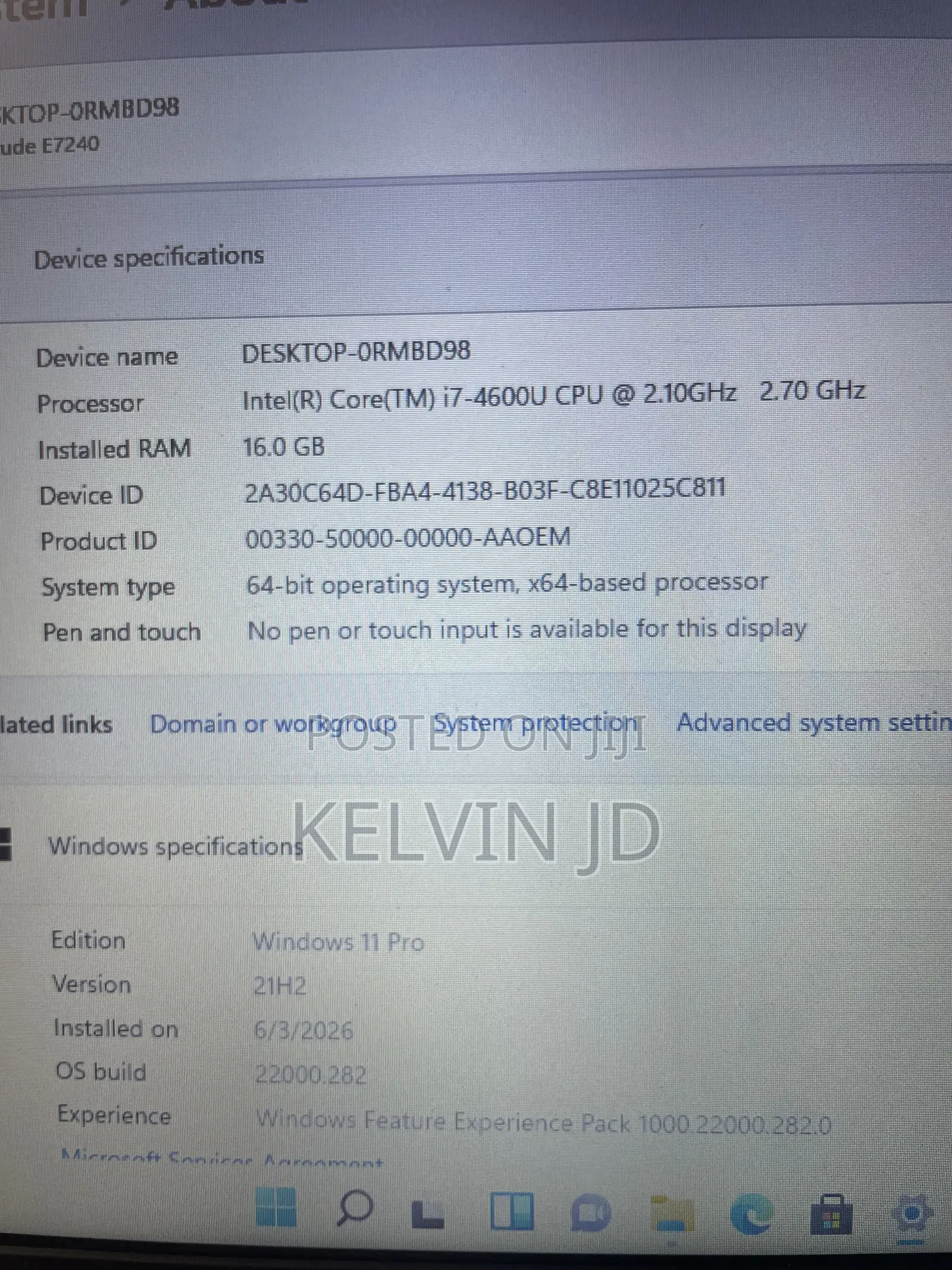 Laptop Dell Latitude E7240 16GB Intel Core i7 SSD 256GB