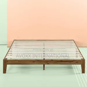 Zinus Queen Size Wood Platform Bed Frame, No Box Spring Needed
