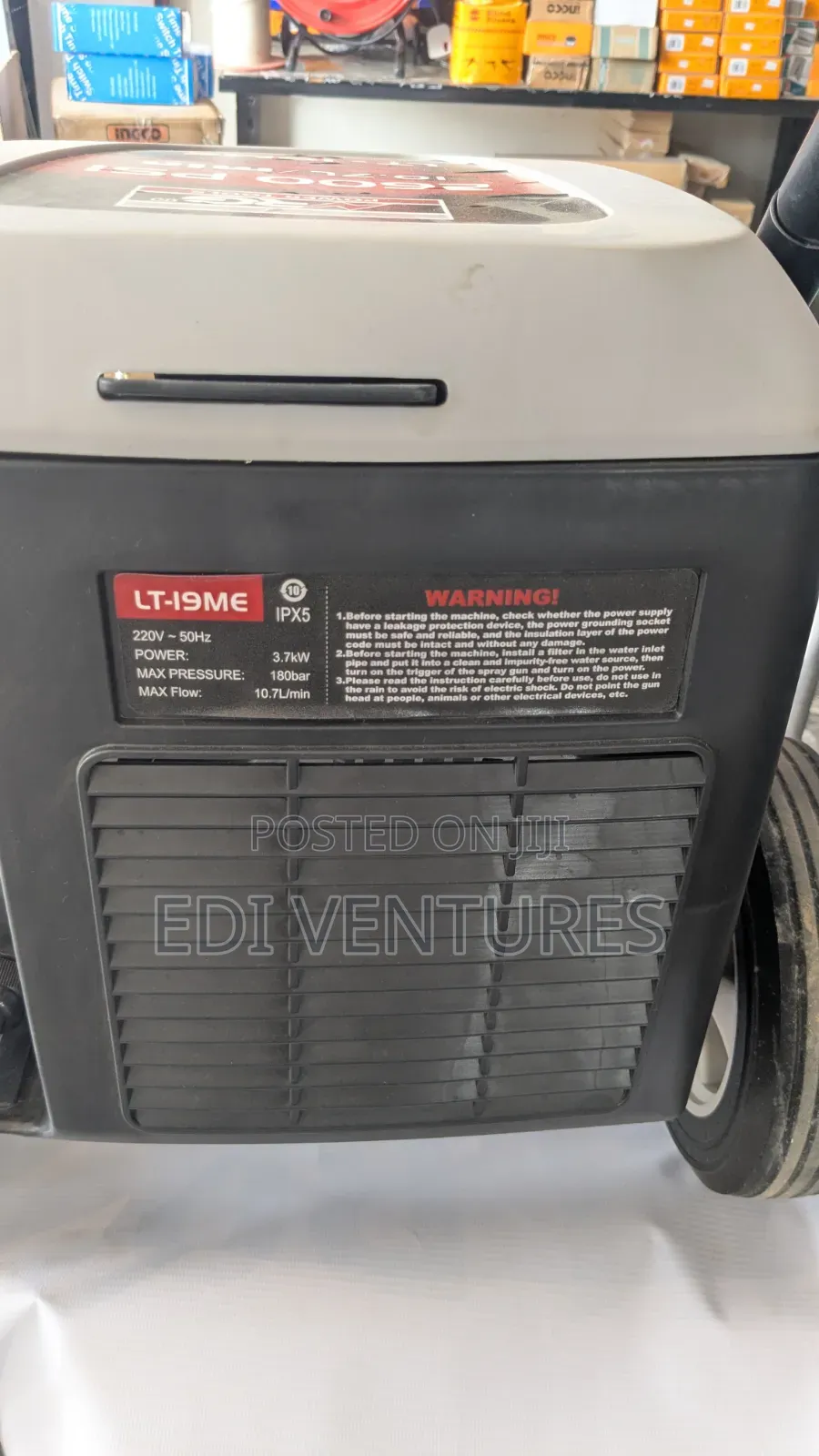 NRG Electric Hogh Pressure Washer 3.7kw 180 Bar 220v