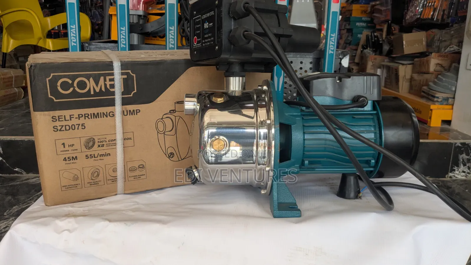 Comet 1.0hp Stainless Water Pump Complete With Auto. Control Booster